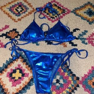 Shein metallic blue bikini